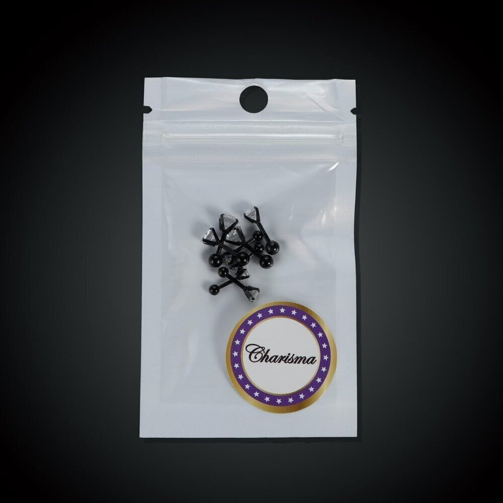 Stainless Steel Screw Back Barbell Earrings | 4 Pairs in Various Sizes and CZ - Picture 7 of 7
